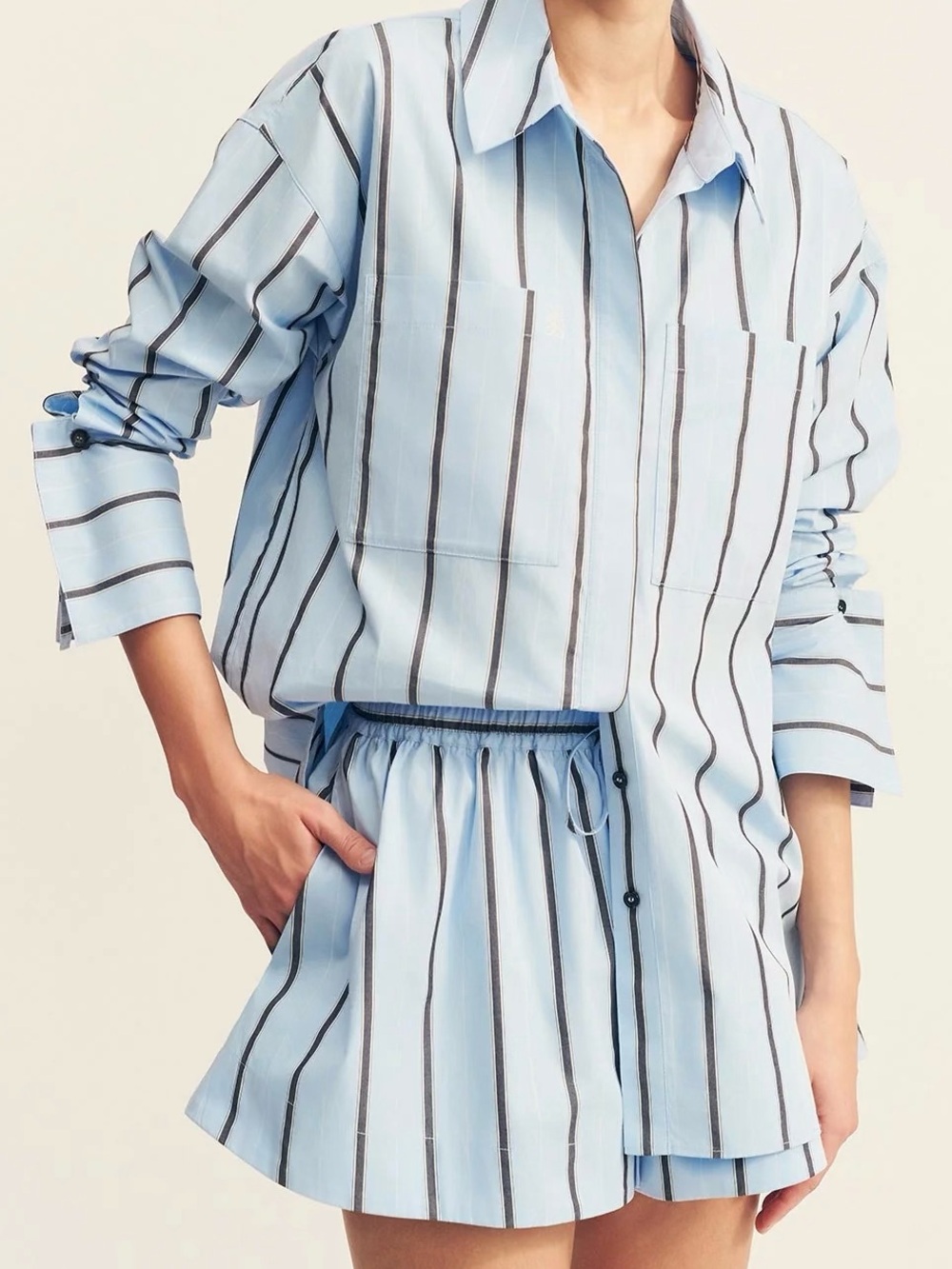 Striped Button Down Set